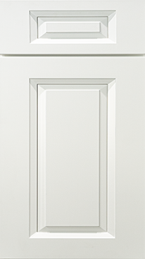 Kitchen Cabinet Door Sample of Glacier White Style Ready to Assemble (RTA) Cabinets.