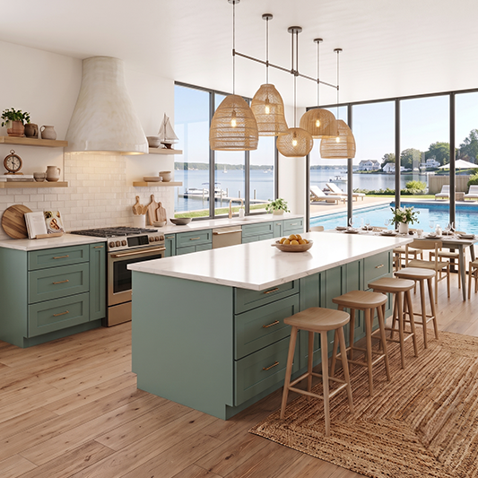Kitchen with Midnight Cove Style Ready to Assemble (RTA) Cabinets