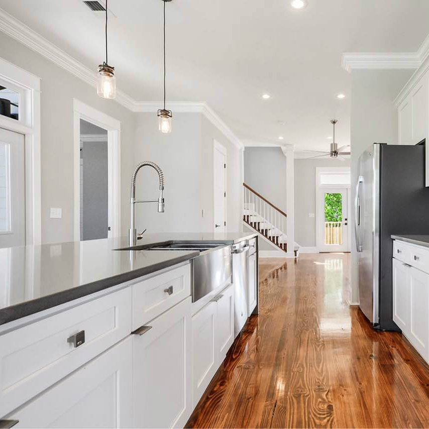 Kitchen with White Shaker Style Ready to Assemble (RTA) Cabinets