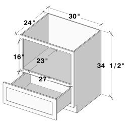 White Shaker Style Microwave Base Cabinet