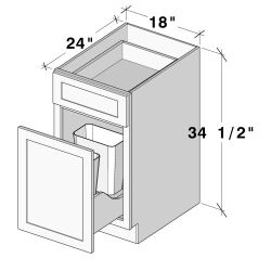 White Shaker Style Waste Basket Base Cabinet