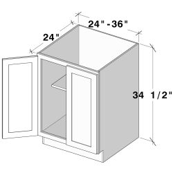Pearl White Style Full Height Double Door Base Cabinet