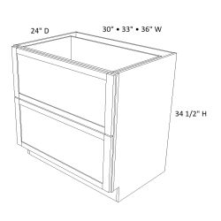 Slim Shaker Alabaster Style 2 Drawer Base Cabinet Slim Shaker Alabaster Style 2 Drawer Base Cabinet