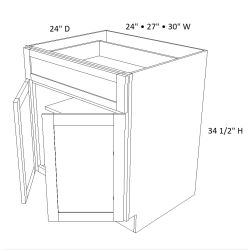 Slim Shaker Alabaster Style Double Doors Base Cabinet Slim Shaker Alabaster Style Double Doors Base Cabinet