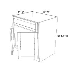 Slim Shaker Alabaster Style 2 Door 1 Drawer Sink Base Cabinet Slim Shaker Alabaster Style 2 Door 1 Drawer Sink Base Cabinet
