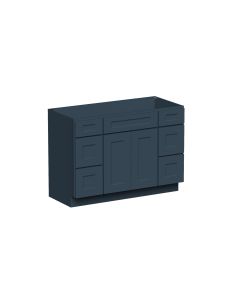 Cyber Gray 2 Doors 6 Drawers Vanity Base Cabinet - W48" X H34.5 X D21"
