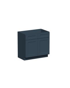 Cyber Gray 2 Door 2 Drawer Vanity Base Cabinet - W36" X H34.5" X D21"