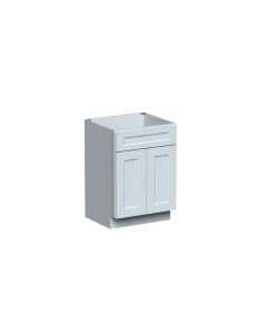 Dove Gray 2 Door 1 Drawer Vanity Base Cabinet - W24" X H34.5" X D21"