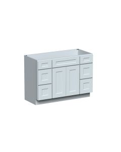 Dove Gray 2 Doors 6 Drawers Vanity Base Cabinet - W48" X H34.5 X D21"