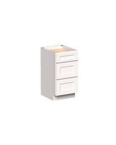 White Shaker Drawer Base Cabinet - W18" X H34.5" X D21"