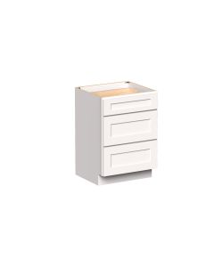 White Shaker 3 Drawers Vanity Base W24" X H34.5" X D21" 