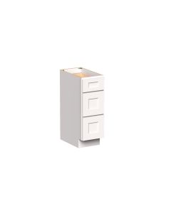 White Shaker Drawer Base Cabinet - W12" X H34.5" X D21"