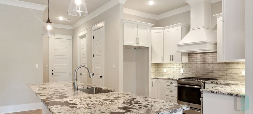 White Kitchen Island with Sink