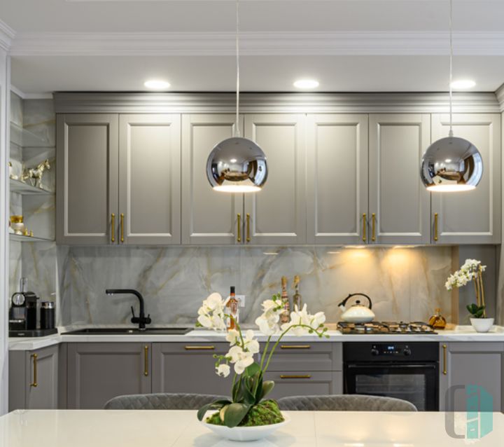 Sleek and Stylish Light Gray Cabinets