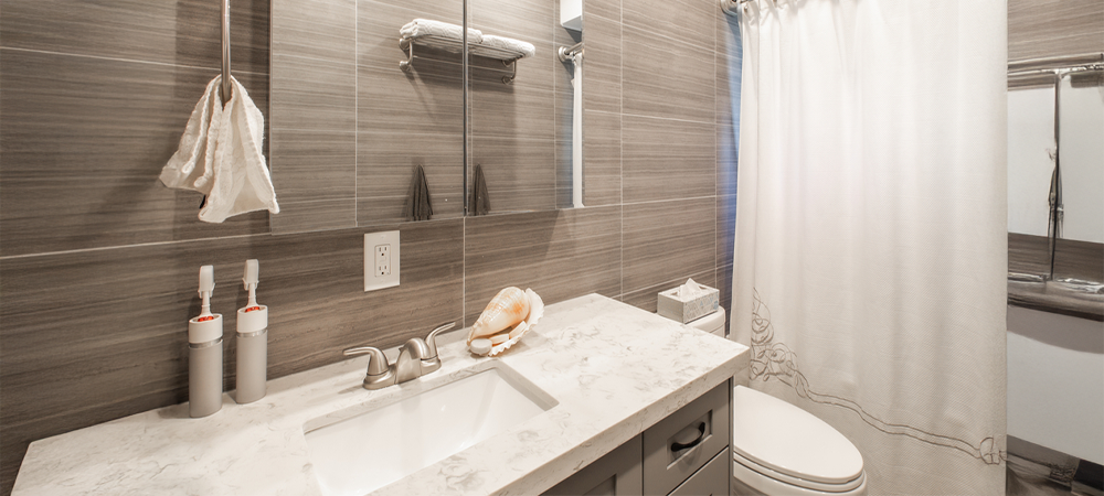 Modern bathroom vanity with marble top Modern bathroom vanity with marble top