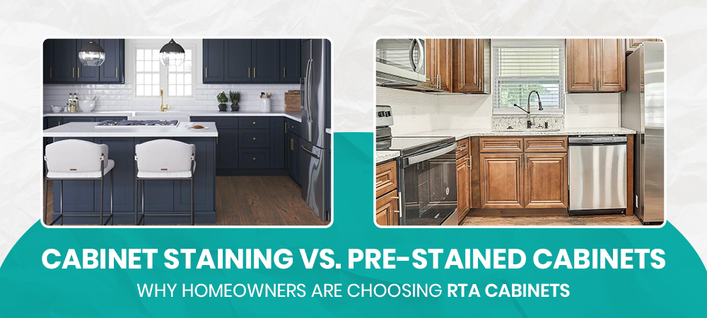 RTA kitchen cabinets vs cabinet staining – pre-stained modern kitchen upgrade
