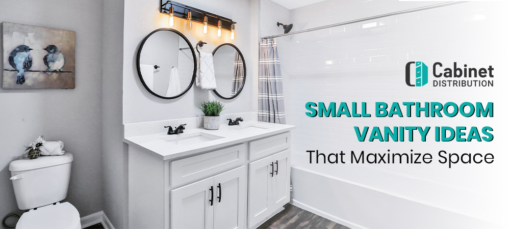 Modern floating vanity in a small bathroom maximizing floor space