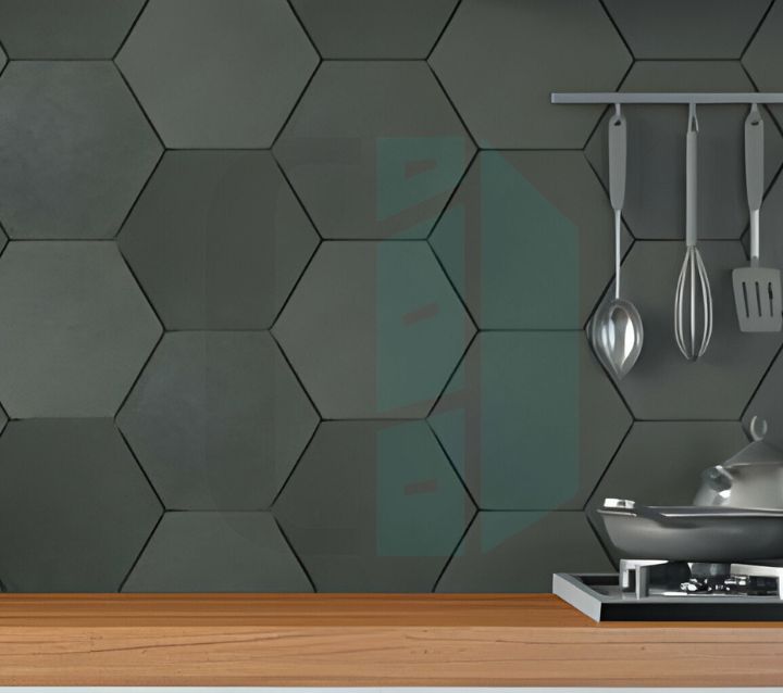 gray hexagon tiles for backsplash kitchen
