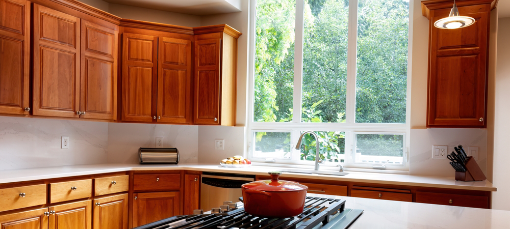 Pre-Stained Shaker Cabinets Pre-stained shaker kitchen cabinets with smooth factory finish