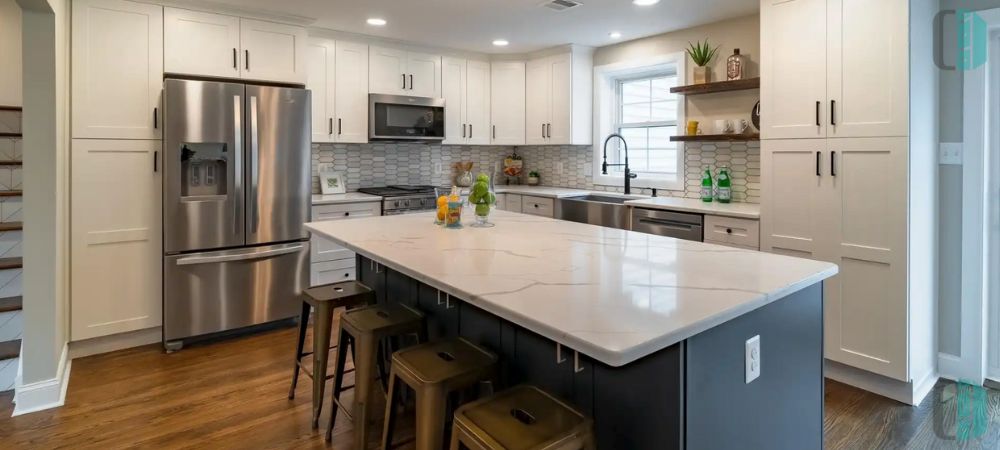 Two-Toned Gray Color Kitchen Cabinets