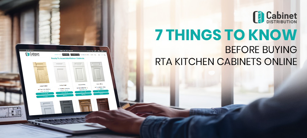 Modern white shaker RTA kitchen cabinets with stainless steel appliances, flat-packed for online purchase and easy DIY assembly.
